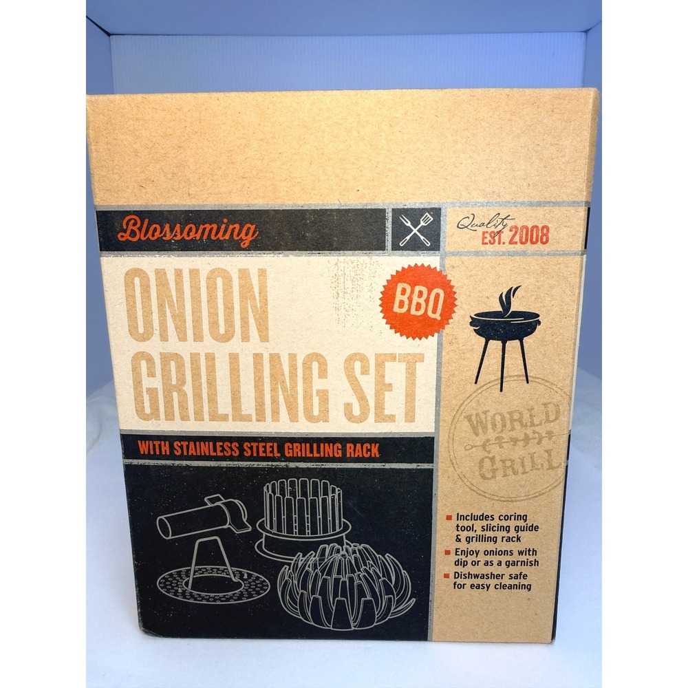 World Grill Blossoming Onion Grilling Set with Stainless Steel BBQ Tool  NWT